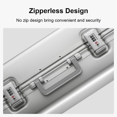 20" Aluminum Luggage Hardside Suitcase, Zipperless Luggage with TSA Lock and Spinner Wheels - Silver