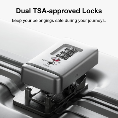 20" Aluminum Luggage Hardside Suitcase, Zipperless Luggage with TSA Lock and Spinner Wheels - Silver