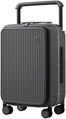 Luggage Wide Handle Luxury Design Rolling Travel Suitcase PC Hardside with Aluminum Frame Hollow Spinner Wheels,