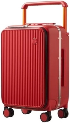 Luggage Wide Handle Luxury Design Rolling Travel Suitcase PC Hardside with Aluminum Frame Hollow Spinner Wheels,
