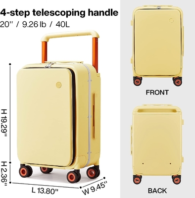 Luggage Wide Handle Luxury Design Rolling Travel Suitcase PC Hardside with Aluminum Frame Hollow Spinner Wheels,