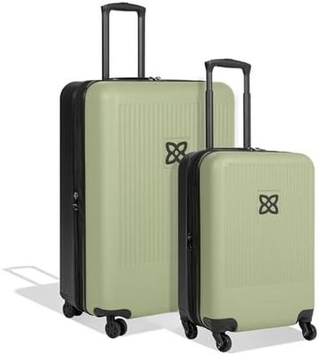Durable suitcase with anti crush exterior mesh compression panel and compression strap designed for hassle free travel