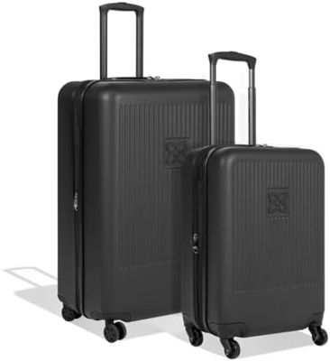 Durable suitcase with anti crush exterior mesh compression panel and compression strap designed for hassle free travel