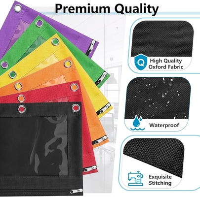 Binder Pencil Case with Smooth Zipper, Clear Window Pencil Case for Binder, Big Capacity 3 Ring Binder Pencil Bag