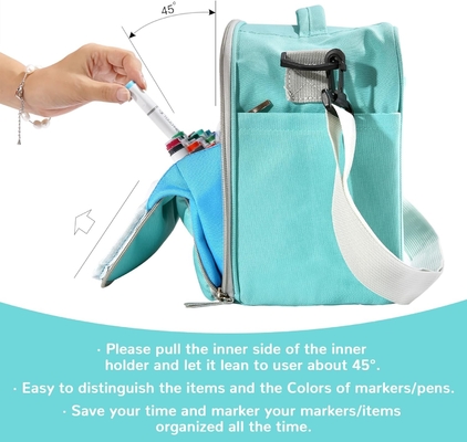 Storage Tote Bag for Marker Pens Brush Pen Coloring Pencils Books Art and Crafts Supplies Tools Cosmetics, Up to 130 Pen