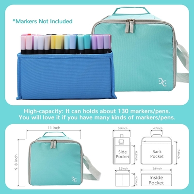 Storage Tote Bag for Marker Pens Brush Pen Coloring Pencils Books Art and Crafts Supplies Tools Cosmetics, Up to 130 Pen