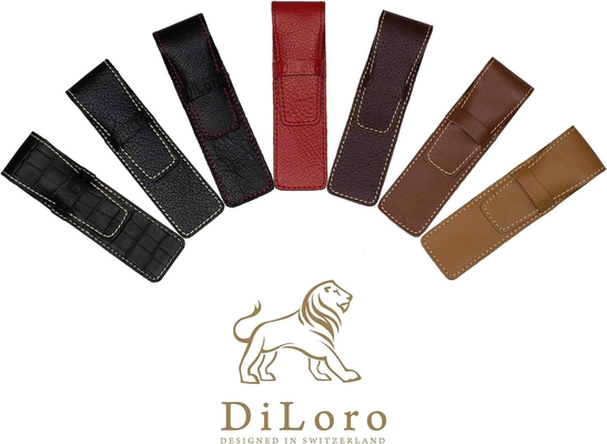Single Pen Case Holder Sleeve Thick Buffalo Full Grain Leather (Buffalo Light Tan)