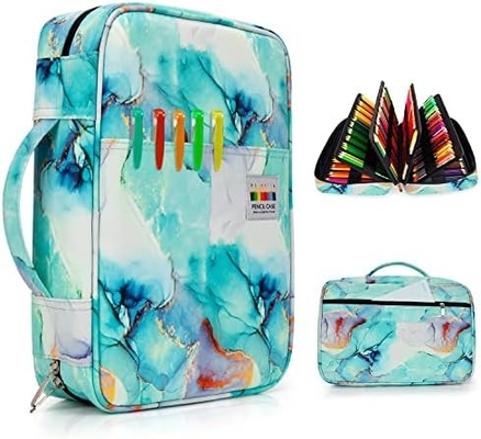 300 Slots Color Pencil Case - Pen Case Organizer with Handy Wrap &amp; Zipper, Multilayer Holder for Prismacolor Colored Pen