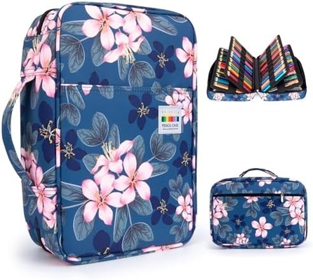 300 Slots Color Pencil Case - Pen Case Organizer with Handy Wrap &amp; Zipper, Multilayer Holder for Prismacolor Colored Pen