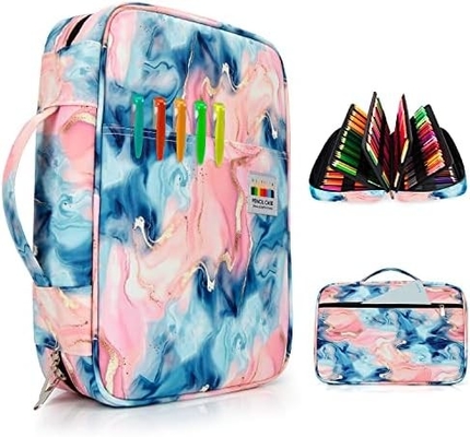300 Slots Color Pencil Case - Pen Case Organizer with Handy Wrap &amp; Zipper, Multilayer Holder for Prismacolor Colored Pen