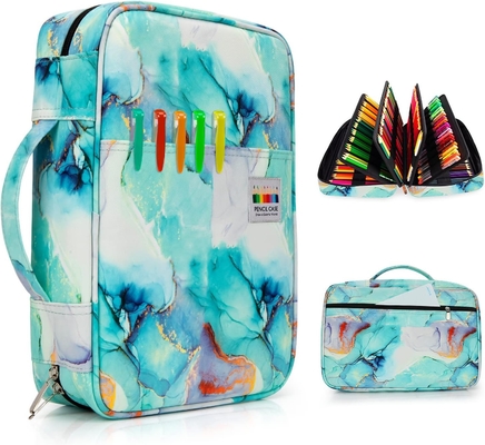300 Slots Color Pencil Case - Pen Case Organizer with Handy Wrap &amp; Zipper, Multilayer Holder for Prismacolor Colored Pen