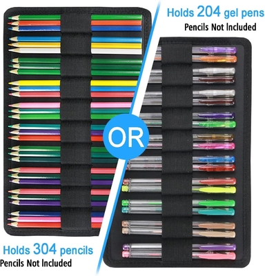 300 Slots Color Pencil Case - Pen Case Organizer with Handy Wrap &amp; Zipper, Multilayer Holder for Prismacolor Colored Pen