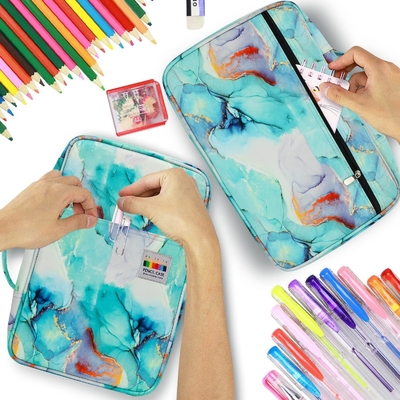 300 Slots Color Pencil Case - Pen Case Organizer with Handy Wrap &amp; Zipper, Multilayer Holder for Prismacolor Colored Pen