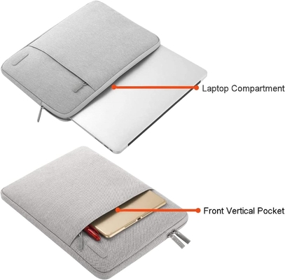 Laptop Sleeve Bag Compatible with MacBook Air 13 M3 A3113 M2 /Pro 13 M2 M1 ,Polyester Vertical Case with Pocket, Gray