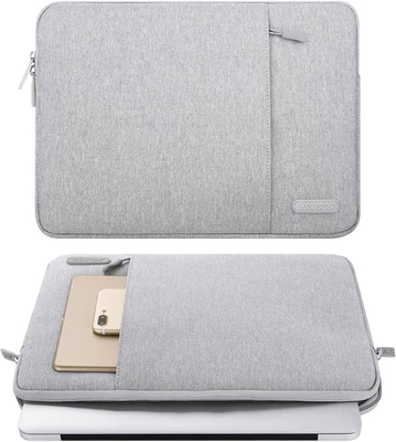 Laptop Sleeve Bag Compatible with MacBook Air 13 M3 A3113 M2 /Pro 13 M2 M1 ,Polyester Vertical Case with Pocket, Gray