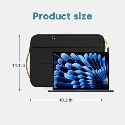 Suitable for,MacBook Pro 13-14 inch, recycled PET laptop carrying case with handle and accessory pocket