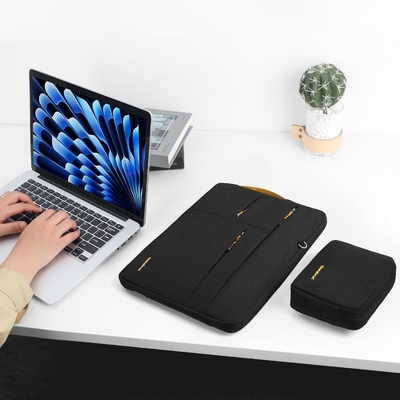 Suitable for,MacBook Pro 13-14 inch, recycled PET laptop carrying case with handle and accessory pocket