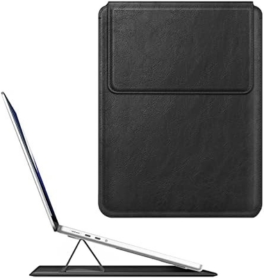 Laptop case MacBook Air 13.6M3 M2 A3113 A2681/MacBook Pro 14 A2992-PU Leather thin bag cover with stand function, brown
