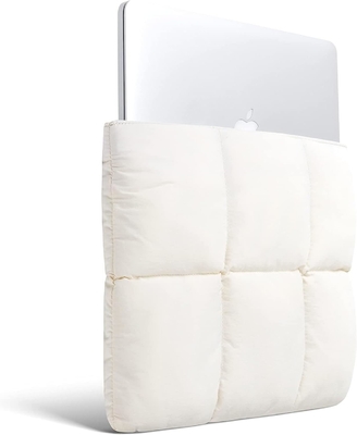Comfortable puffy laptop sleeve 13 &quot;14&quot;, quilted down ladies laptop handbag