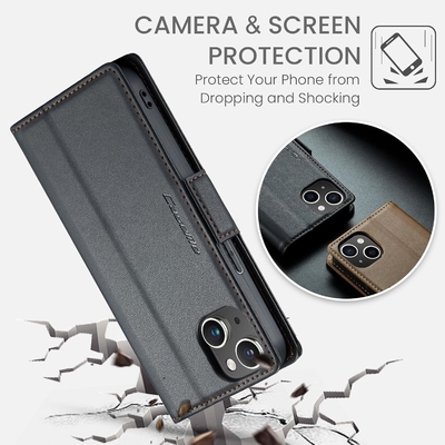 QLTYPRI Wallet Cover for iPhone 13/14, [RFID-blocking] credit card slot holder for shock-proof protection of phone case