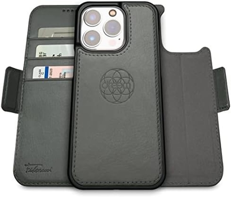 iPhone 13 Wallet case / 2-in-1 shock case and detachable vegan leather set, MagSafe compatible, RFID-protected