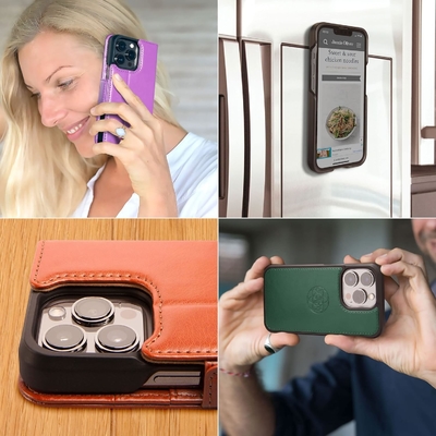 iPhone 13 Wallet case / 2-in-1 shock case and detachable vegan leather set, MagSafe compatible, RFID-protected