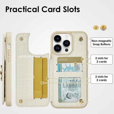 iPhone 13Pro Max 6.7 &quot;-, wallet case with card holder, leather protective case with ring holder,