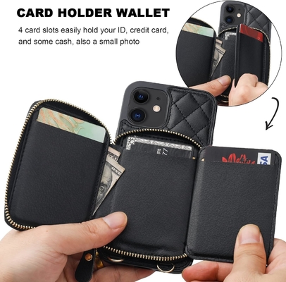 iPhone 12/12 Pro crossbody bag, RFID shielded PU leather strap bracket with card slot Split bag wrist strap lanyard