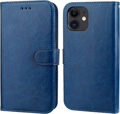 Compatible with iPhone 12/Pro wallet case with card holder PU leather stand shock-proof wrist strap clamshell 6.1-inch