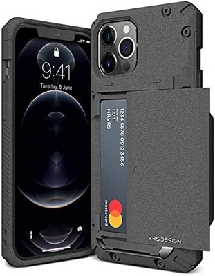 For iPhone 12 Pro Max with [4 cards]Premium solid credit card slot wallet for iPhone 12 Pro Max 6.7-inch