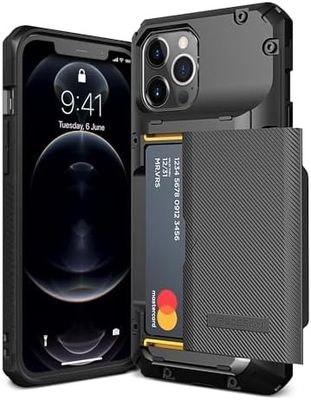 For iPhone 12 Pro Max with [4 cards]Premium solid credit card slot wallet for iPhone 12 Pro Max 6.7-inch
