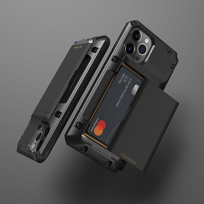 For iPhone 12 Pro Max with [4 cards]Premium solid credit card slot wallet for iPhone 12 Pro Max 6.7-inch