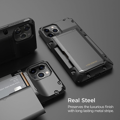 For iPhone 12 Pro Max with [4 cards]Premium solid credit card slot wallet for iPhone 12 Pro Max 6.7-inch