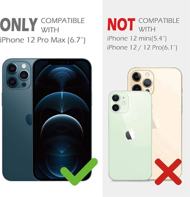 iPhone 12 Pro Max Case with Camera Cover &amp; Kickstand, Duty Military Grade Armor Protection Cover,