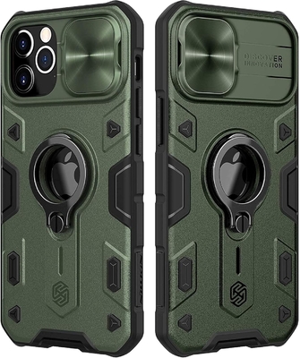 iPhone 12 Pro Max Case with Camera Cover &amp; Kickstand, Duty Military Grade Armor Protection Cover,
