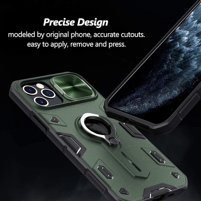iPhone 12 Pro Max Case with Camera Cover &amp; Kickstand, Duty Military Grade Armor Protection Cover,