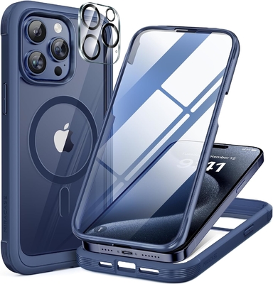 Magnetic for iPhone 12 Pro Max Case Full-Body Built-in Glass Screen Protector&amp; Camera Protector
