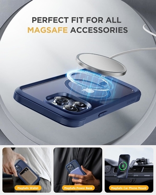 Magnetic for iPhone 12 Pro Max Case Full-Body Built-in Glass Screen Protector&amp; Camera Protector