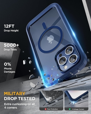Magnetic for iPhone 12 Pro Max Case Full-Body Built-in Glass Screen Protector&amp; Camera Protector