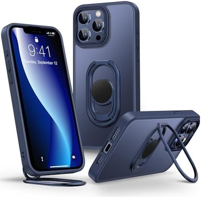 Shields Up for iPhone 12 Pro Max Case with Stand, Phone Case Clear with Double Ring Holder [Adjustable &amp; Foldable]