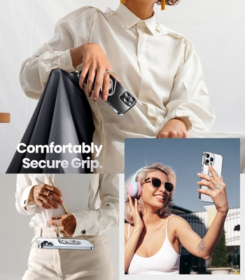 Shields Up for iPhone 12 Pro Max Case with Stand, Phone Case Clear with Double Ring Holder [Adjustable &amp; Foldable]