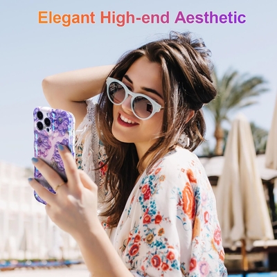 iPhone 12 Pro Max, colorful retro oil print laser gloss pattern cute curly wavy edge exquisite phone case