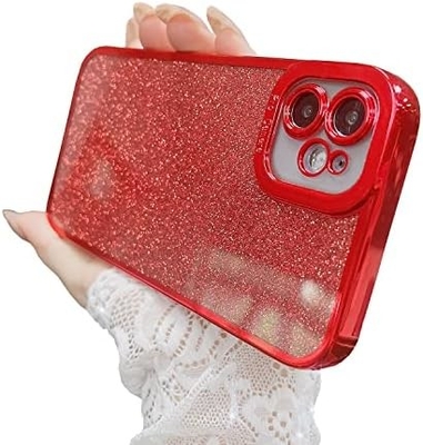 iPhone 12 Pro Max transparent case design, built-in glitter luxury shiny paper, pop and beautiful