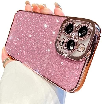 iPhone 12 Pro Max transparent case design, built-in glitter luxury shiny paper, pop and beautiful