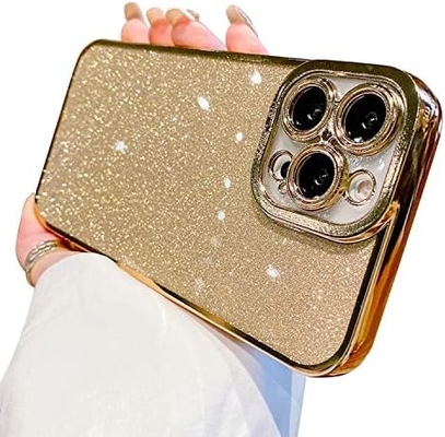 iPhone 12 Pro Max transparent case design, built-in glitter luxury shiny paper, pop and beautiful