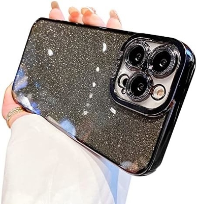 iPhone 12 Pro Max transparent case design, built-in glitter luxury shiny paper, pop and beautiful
