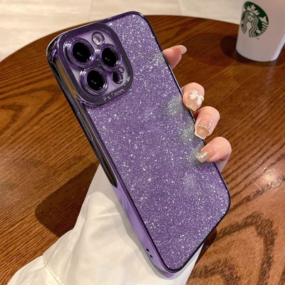iPhone 12 Pro Max transparent case design, built-in glitter luxury shiny paper, pop and beautiful
