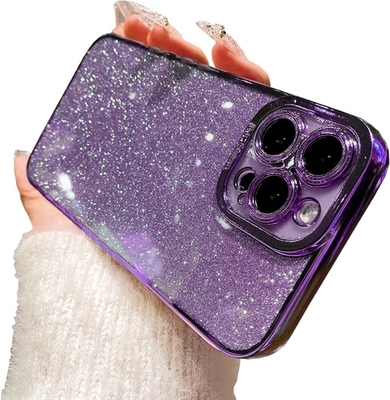 iPhone 12 Pro Max transparent case design, built-in glitter luxury shiny paper, pop and beautiful