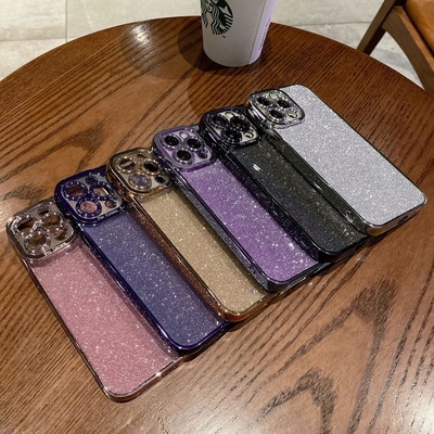 iPhone 12 Pro Max transparent case design, built-in glitter luxury shiny paper, pop and beautiful