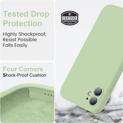 Compatible with iPhone 11 Case, Upgraded Liquid Silicone with [Square Edges]  [Soft Anti-Scratch Microfiber Lining]